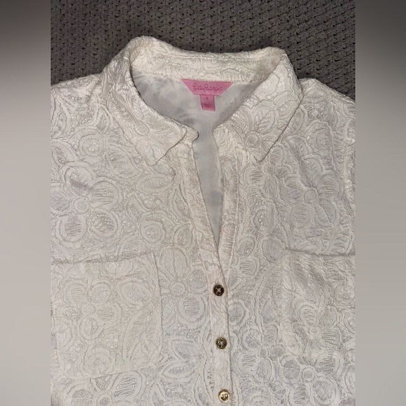 Lilly Pulitzer Nelle White Lace Size 6 EUC - Picture 2 of 12